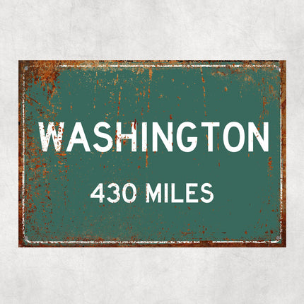 PERSONALIZED WASHINGTON Sign, Washington City Distance Sign, City of Washington Gift, Washington Gifts, Washington Souvenir,