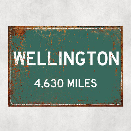 PERSONALIZED WELLINGTON Sign, Wellington City Distance Sign, City of Wellington Gift, Wellington Gifts, Wellington Souvenir, Wellington Sign
