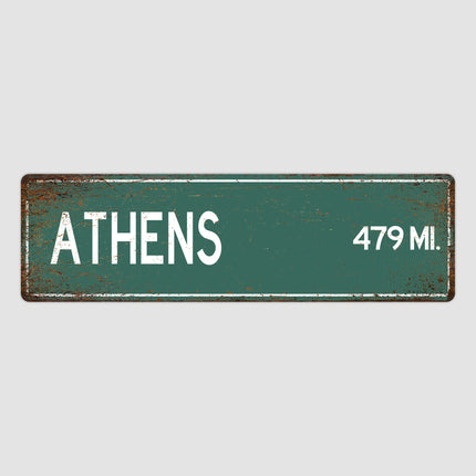PERSONALIZED ATHENS Sign, Athens City Distance Sign, City of Athens Gift, Athens Gifts, Athens Souvenir, Athens Sign