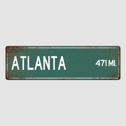 PERSONALIZED ATLANTA Sign, Atlanta City Distance Sign, City of Atlanta Gift, Atlanta Gifts, Atlanta Souvenir, Atlanta Sign