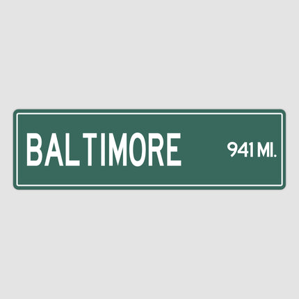 PERSONALIZED BALTIMORE Sign, Baltimore City Distance Sign, City of Baltimore Gift, Baltimore Gifts, Baltimore Souvenir, Baltimore Sign