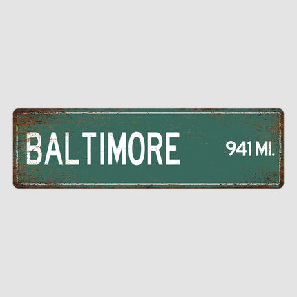 PERSONALIZED BALTIMORE Sign, Baltimore City Distance Sign, City of Baltimore Gift, Baltimore Gifts, Baltimore Souvenir, Baltimore Sign