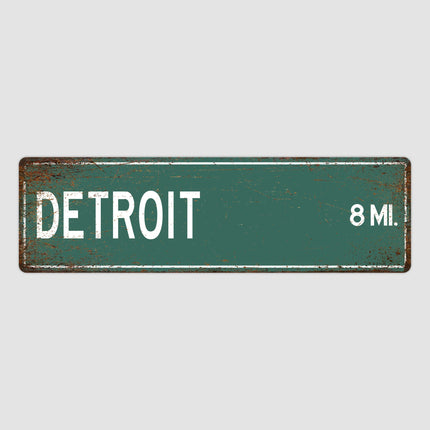 PERSONALIZED DETROIT Sign, Detroit City Distance Sign, City of Detroit Gift, Detroit Gifts, Detroit Souvenir, Detroit Sign