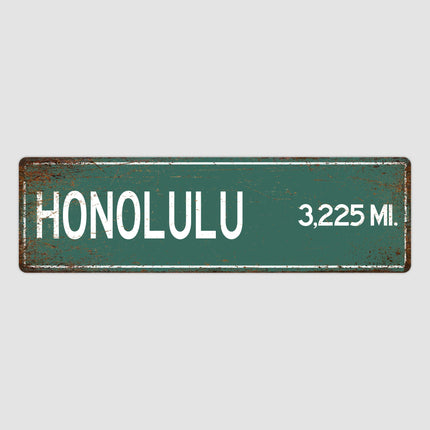 PERSONALIZED HONOLULU Sign, Honolulu City Distance Sign, City of Honolulu Gift, Honolulu Gifts, Honolulu Souvenir, Honolulu Sign