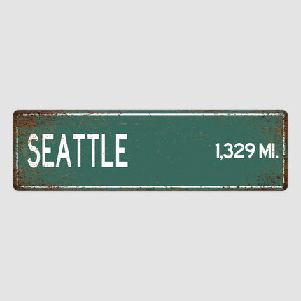 PERSONALIZED SEATTLE Sign, Seattle City Distance Sign, City of Seattle Gift, Seattle Gifts, Seattle Souvenir, Seattle Signs