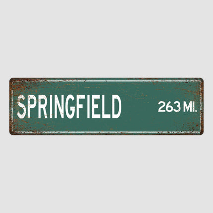 PERSONALIZED SPRINGFIELD Sign, Springfield City Distance Sign, City of Springfield Gift, Springfield Gifts, Springfield Souvenir