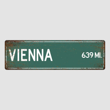 PERSONALIZED VIENNA Sign, Vienna City Distance Sign, City of Vienna Gift, Vienna Gifts, Vienna Souvenir, Vienna Signs