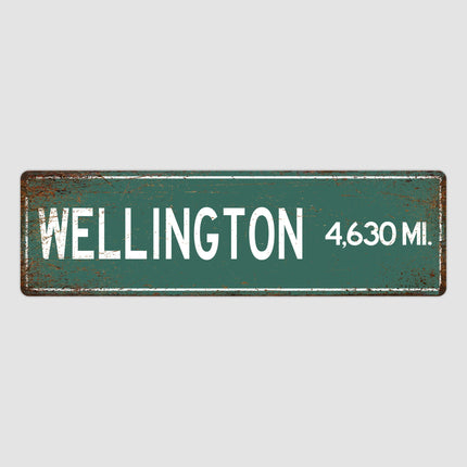 PERSONALIZED WELLINGTON Sign, Wellington City Distance Sign, City of Wellington Gift, Wellington Gifts, Wellington Souvenir,Wellington Signs