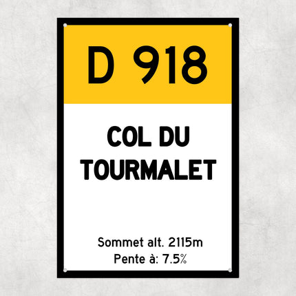 Col Du Tourmalet D918 - Vintage Style Tour de France Cycling Sign - Gift for Cyclist, cycling sign, metal sign, biking sign,