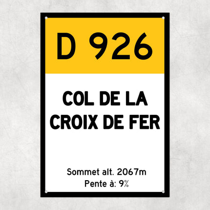 Col De La Croix De Fer D926 - Vintage Style Tour de France Cycling Sign - Gift for Cyclist, cycling sign, metal sign, biking sign,