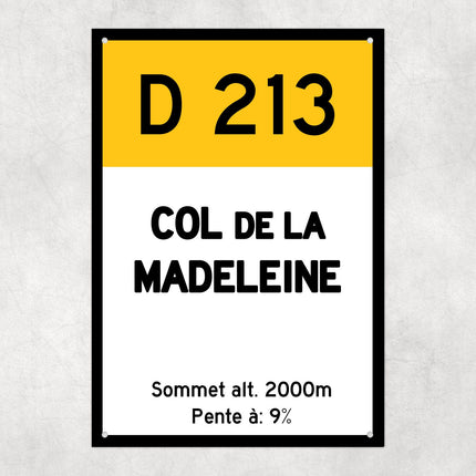 Col De La Madeleine D213 - Vintage Style Tour de France Cycling Sign - Gift for Cyclist, cycling sign, metal sign, biking sign,
