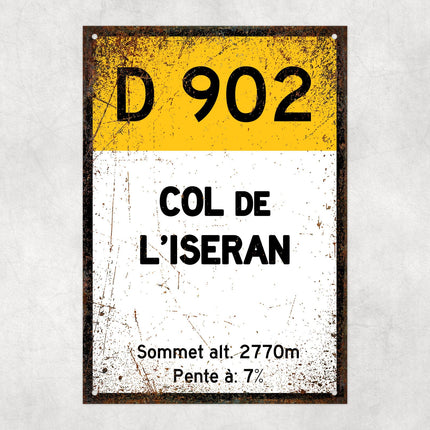 Col De L'Iseran D902 - Vintage Style Tour de France Cycling Sign - Gift for Cyclist, cycling sign, metal sign, biking sign,
