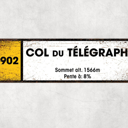 Col Du Telegraphe D902 - Vintage Style Tour de France Cycling Sign - Gift for Cyclist, cycling sign, metal sign, biking sign,