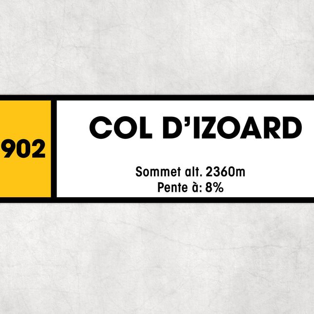 Col D'Izoard D902 - Vintage Style Tour de France Cycling Sign - Gift for Cyclist, cycling sign, metal sign, biking sign,