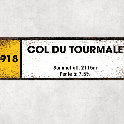 Col Du Tourmalet D918 - Vintage Style Tour de France Cycling Sign - Gift for Cyclist, cycling sign, metal sign, biking sign,