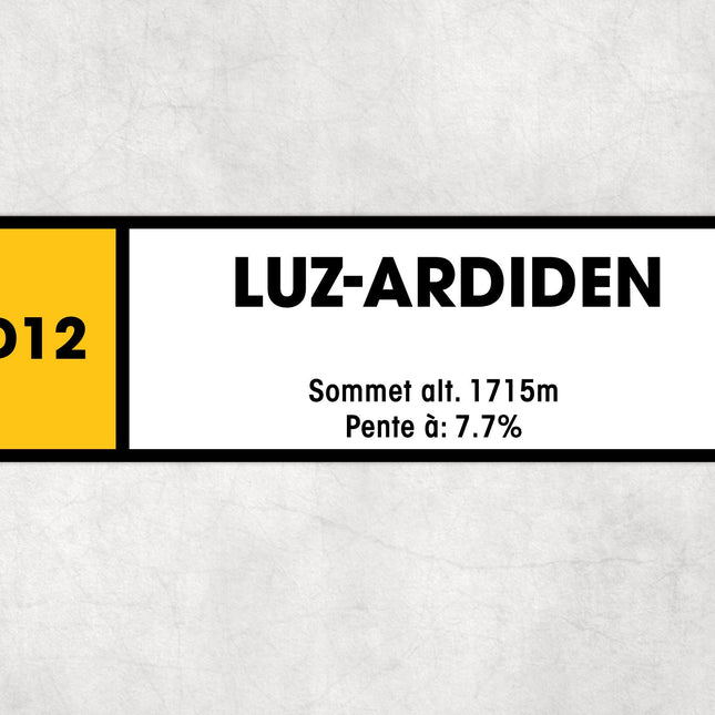 Luz-Ardiden D12 - Vintage Style Tour de France Cycling Sign - Gift for Cyclist, cycling sign, metal sign, biking sign,