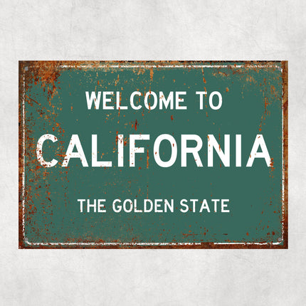 Welcome to California Sign, California Metal Sign, California Gift, California Gifts, California Souvenir, California Golden State