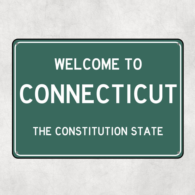Welcome to Connecticut Sign, Connecticut Metal Sign, Connecticut Gift, Connecticut Gifts,Connecticut Souvenir,Connecticut Constitution State