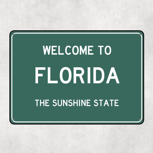 Welcome to Florida Sign, Florida Metal Sign, Florida Gift, Florida Gifts, Florida Souvenir, Florida Sunshine State