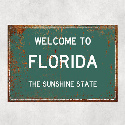 Welcome to Florida Sign, Florida Metal Sign, Florida Gift, Florida Gifts, Florida Souvenir, Florida Sunshine State