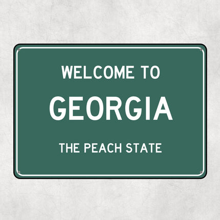 Welcome to Georgia Sign, Georgia Metal Sign, Georgia Gift, Georgia Gifts, Georgia Souvenir, Georgia Peach State