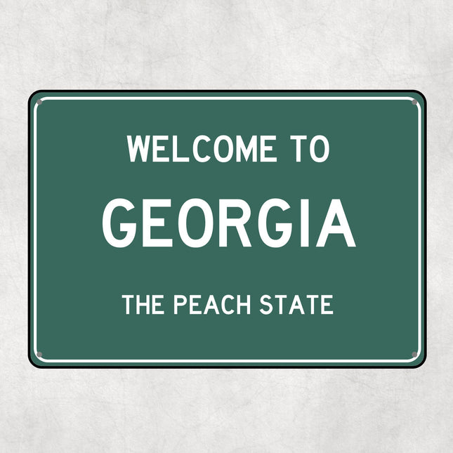 Welcome to Georgia Sign, Georgia Metal Sign, Georgia Gift, Georgia Gifts, Georgia Souvenir, Georgia Peach State