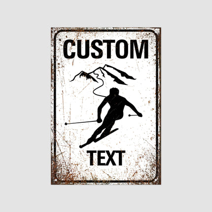 Personalised Skiing Sign - Skiing Decor - Experts Only Sign - Custom Ski Custom - Vintage Style Sign