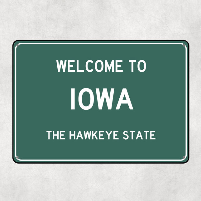 Welcome to Iowa Sign, Iowa Metal Sign, Iowa Gift, Iowa Gifts, Iowa Souvenir, Iowa Hawkeye State