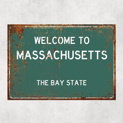 Welcome to Massachusetts Sign, Massachusetts Metal Sign, Massachusetts Gift, Massachusetts Gifts, Massachusetts Souvenir, Bay State