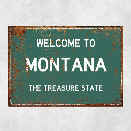 Welcome to Montana Sign, Montana Metal Sign, Montana Gift, Montana Gifts, Montana Souvenir, Montana Treasure State