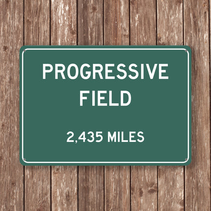 PERSONALIZED PROGRESSIVE FIELD Distance Sign, Progressive Field, Progressive Field Miles, Cleveland Sign, Cleveland gift, Cleveland Souvenir