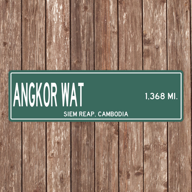 PERSONALIZED ANGKOR WAT Sign, Angkor Wat Distance Sign, Cambodia Gift, Cambodia Gifts, Angkor Wat Souvenir