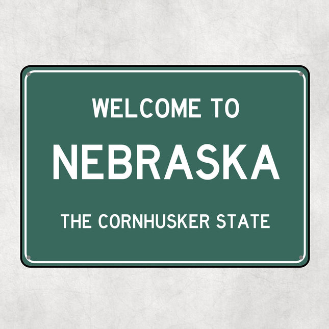 Welcome to Nebraska Sign, Nebraska Metal Sign, Nebraska Gift, Nebraska Gifts, Nebraska Souvenir, Nebraska Cornhusker State