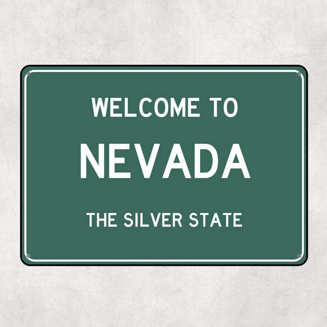 Welcome to Nevada Sign, Nevada Metal Sign, Nevada Gift, Nevada Gifts, Nevada Souvenir, Nevada Silver State