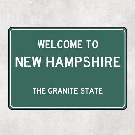 Welcome to New Hampshire Sign, New Hampshire Metal Sign, New Hampshire Gift, New Hampshire Gifts, New Hampshire Granite State