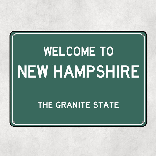 Welcome to New Hampshire Sign, New Hampshire Metal Sign, New Hampshire Gift, New Hampshire Gifts, New Hampshire Granite State