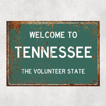 Welcome to Tennessee Sign, Tennessee Metal Sign, Tennessee Gift, Tennessee Gifts, Tennessee Souvenir, Tennessee Volunteer State
