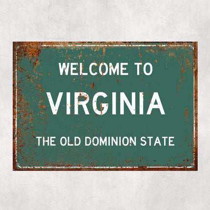 Welcome to Virginia Sign, Virginia Metal Sign, Virginia Gift, Virginia Gifts, Virginia Souvenir, Virginia Old Dominion State