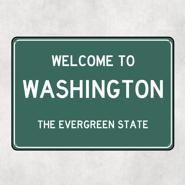 Welcome to Washington Sign, Washington Metal Sign, Washington Gift, Washington Gifts, Washington Souvenir, Washington Evergreen State