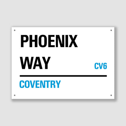 Coventry - Phoenix Way, Street Sign, Coventry gift, Coventry Souvenir, Coventry Keepsake, Coventry Road, Phoenix Way Gift