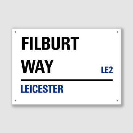 Leicester - Filburt Way, Street Sign, Leicester gift, Leicester Souvenir, Leicester Keepsake, Leicester Road, Filburt Way Gift