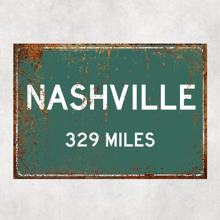 PERSONALIZED NASHVILLE Sign, Nashville City Distance Sign, City of Nashville Gift, Nashville Gifts, Nashville Souvenir, Nashville Signs