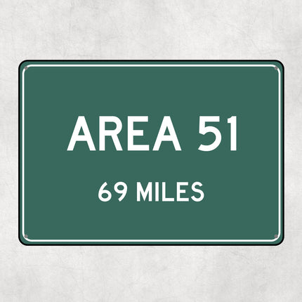 PERSONALIZED AREA 51 Sign, Area 51 City Distance Sign, City of Area 51 Gift, Area 51 Gifts, Area 51 Souvenir, Area 51 Signs