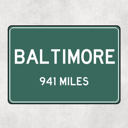 PERSONALIZED BALTIMORE Sign, Baltimore City Distance Sign, City of Baltimore Gift, Baltimore Gifts, Baltimore Souvenir, Baltimore Signs