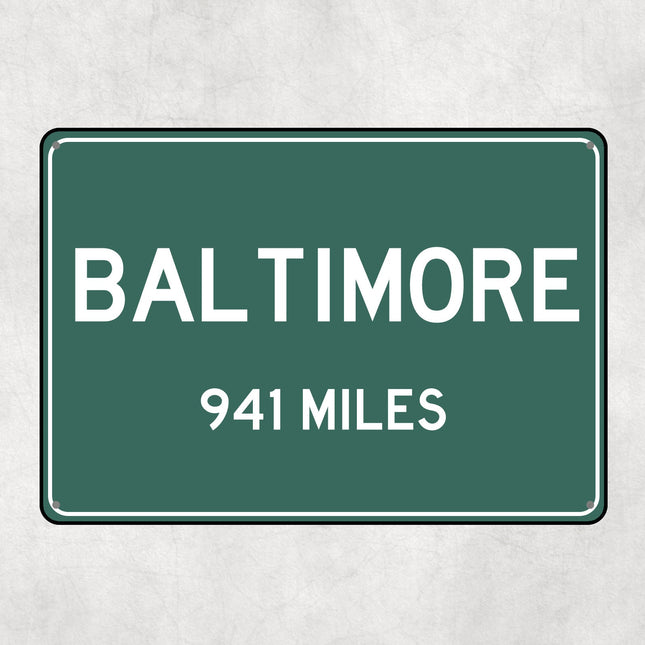 PERSONALIZED BALTIMORE Sign, Baltimore City Distance Sign, City of Baltimore Gift, Baltimore Gifts, Baltimore Souvenir, Baltimore Signs