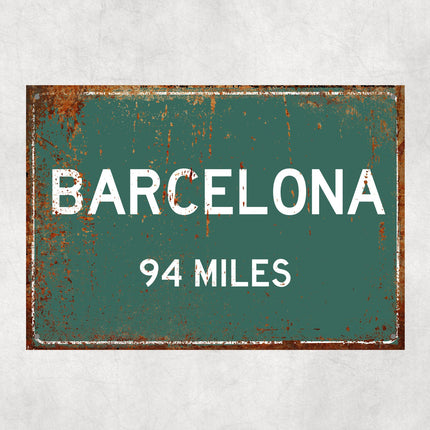 PERSONALIZED BARCELONA Sign, Barcelona City Distance Sign, City of Barcelona Gift, Barcelona Gifts, Barcelona Souvenir, Barcelona Signs