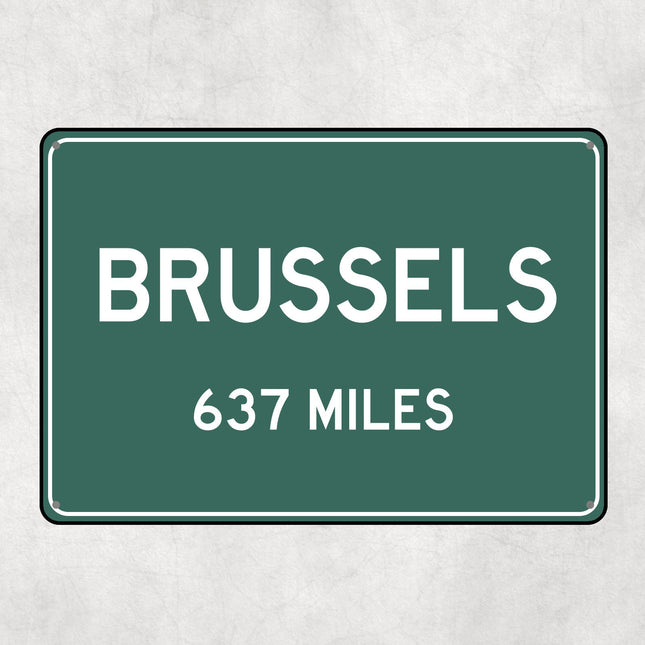 PERSONALIZED BRUSSELS Sign, Brussels City Distance Sign, City of Brussels Gift, Brussels Gifts, Brussels Souvenir, Brussels Signs