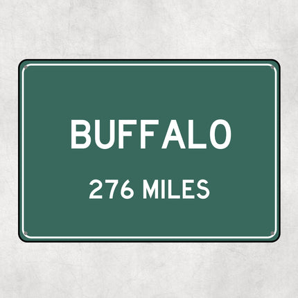 PERSONALIZED BUFFALO Sign, Buffalo City Distance Sign, City of Buffalo Gift, Buffalo Gifts, Buffalo Souvenir, Buffalo Signs