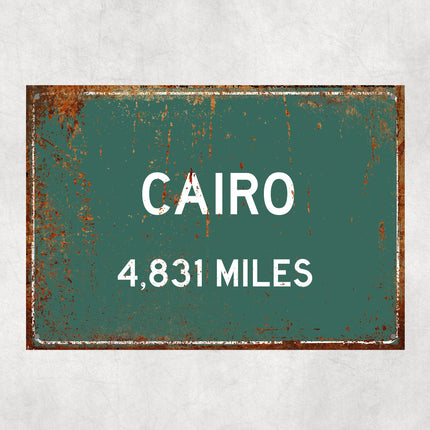 PERSONALIZED CAIRO Sign, Cairo City Distance Sign, City of Cairo Gift, Cairo Gifts, Cairo Souvenir, Cairo Signs