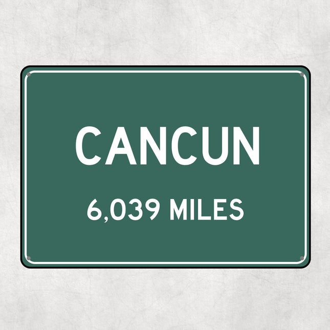 PERSONALIZED CANCUN Sign, Cancun City Distance Sign, City of Cancun Gift, Cancun Gifts, Cancun Souvenir, Cancun Signs